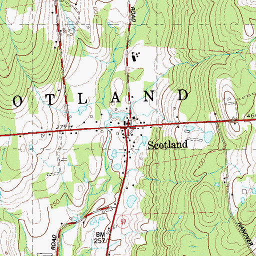 Topographic Map of Scotland Public Library, CT