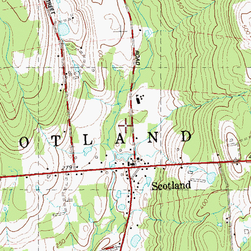 Topographic Map of Scotland Volunteer Fire Department Station 16, CT
