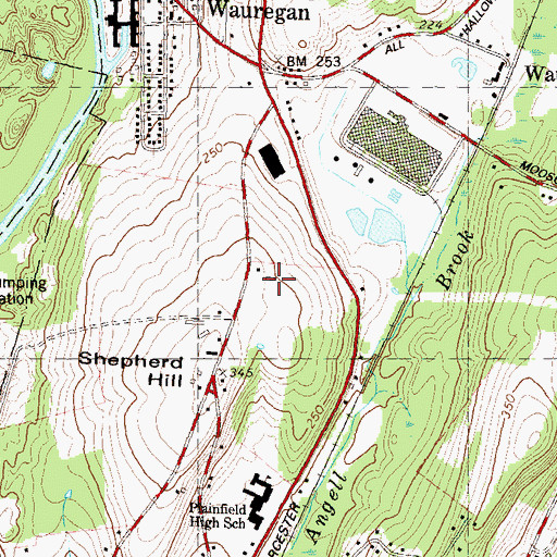 Topographic Map of Shepard Hill Elementary School, CT