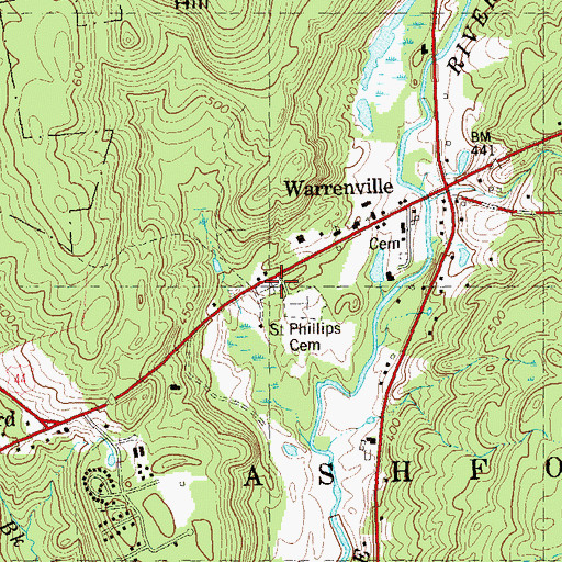Topographic Map of Snow Cemetery, CT