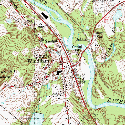 Topographic Map of South Windham Congregational Church, CT