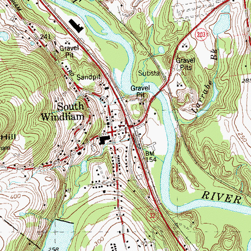 Topographic Map of South Windham Post Office, CT