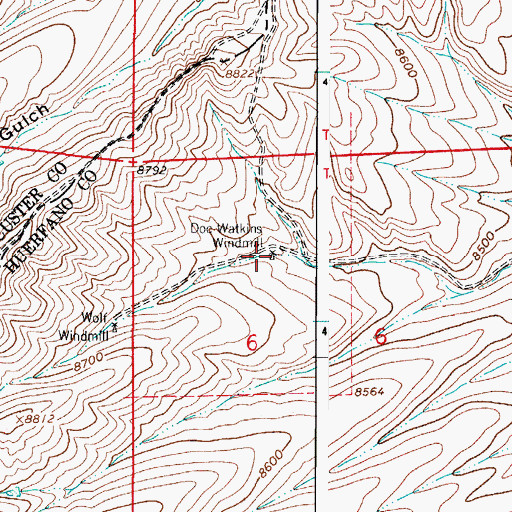 Topographic Map of Doc Watkins Windmill, CO