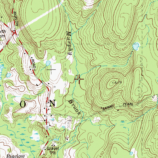 Topographic Map of Spring Brook, CT