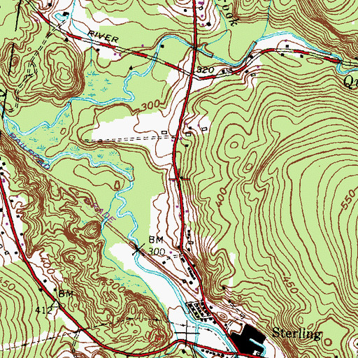 Topographic Map of Sterling Volunteer Fire Department Station 67, CT