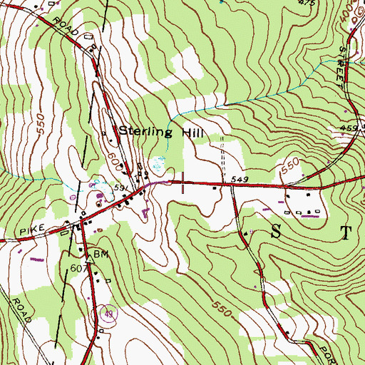 Topographic Map of Sterling Hill School (historical), CT