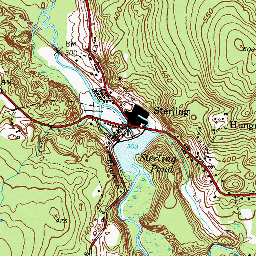 Topographic Map of Sterling Post Office, CT