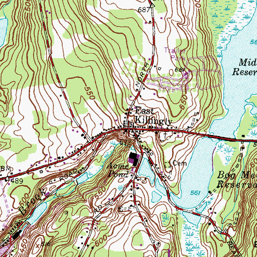 Topographic Map of Union Baptist Church, CT