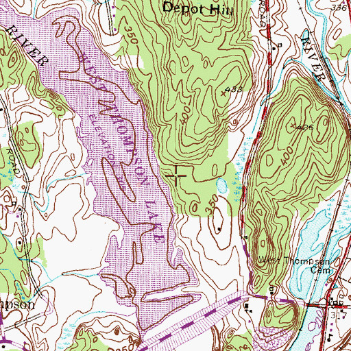 Topographic Map of West Thompson Campground, CT
