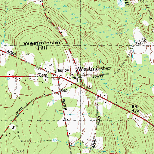 Topographic Map of Westminster Congregational Church, CT