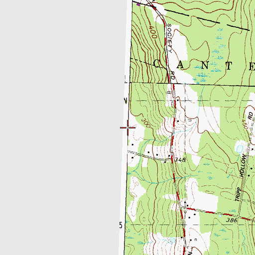 Topographic Map of Wheeler Cemetery, CT