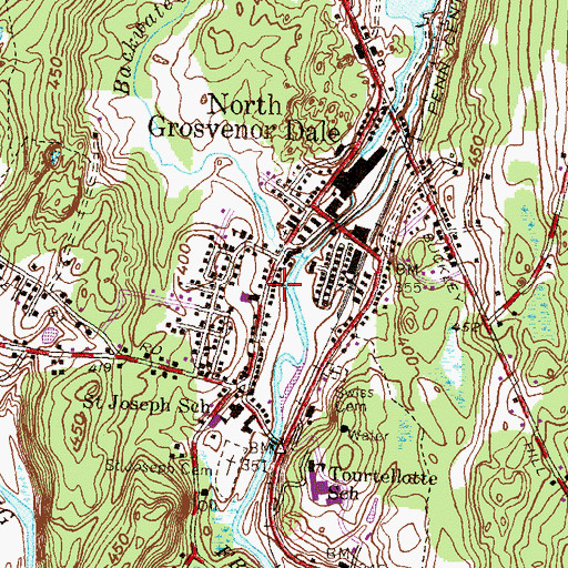 Topographic Map of Windham County Parish Church, CT