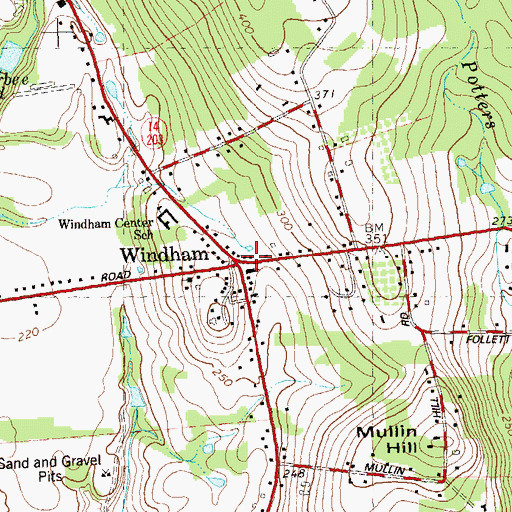 Topographic Map of Windham Post Office, CT