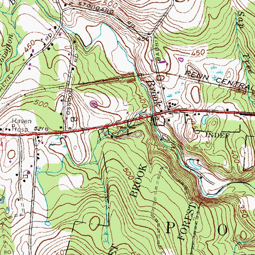 Topographic Map of Wolf Den Campground, CT