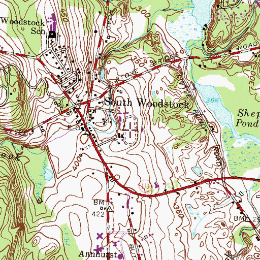 Topographic Map of Woodstock Fairgrounds, CT