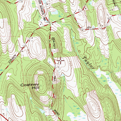 Topographic Map of Woodstock Town Highway Garage, CT