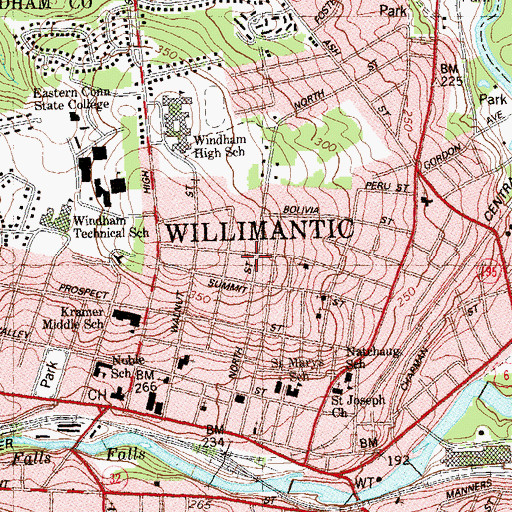 Topographic Map of Ebenezer Lutheran Church, CT