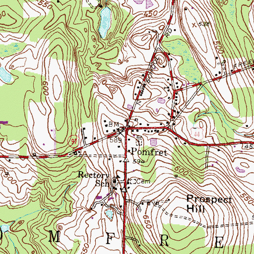 Topographic Map of Massomuck (historical), CT