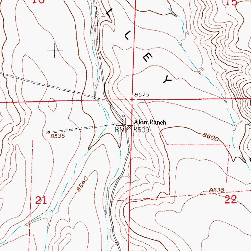 Topographic Map of Akin Ranch, CO