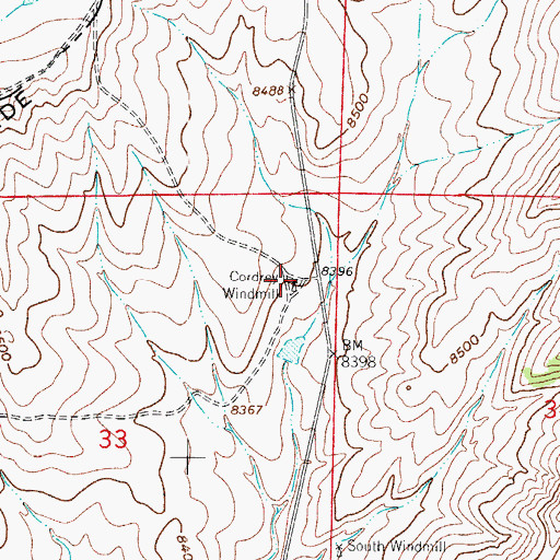 Topographic Map of Cordrey Windmill, CO