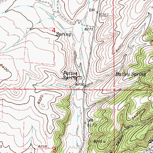 Topographic Map of Patton Spring, CO