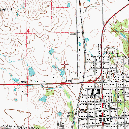 Topographic Map of Sac and Fox Oklahoma Tribal Statistical Area, OK