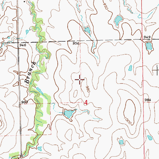Topographic Map of Otoe-Missouria Oklahoma Tribal Statistical Area, OK
