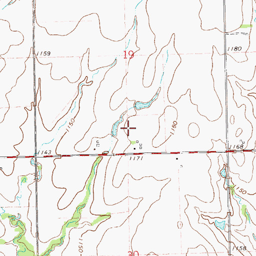 Topographic Map of Kaw Oklahoma Tribal Statistical Area, OK