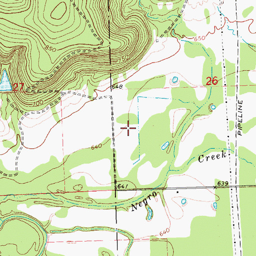 Topographic Map of Creek Oklahoma Tribal Statistical Area, OK