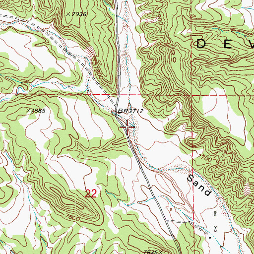 Topographic Map of Reed Creek, CO