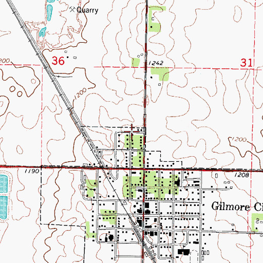 Topographic Map of Stein's Rockin R Mobile Home Park, IA