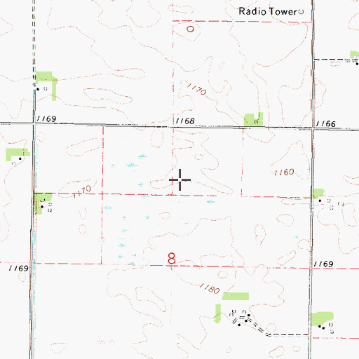 Topographic Map of Copp Prairie Area, IA
