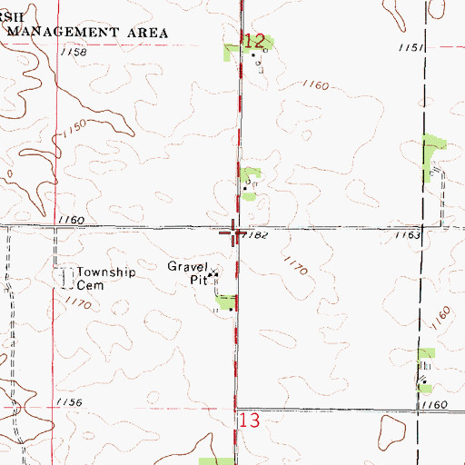 Topographic Map of Ramsay Post Office (historical), IA