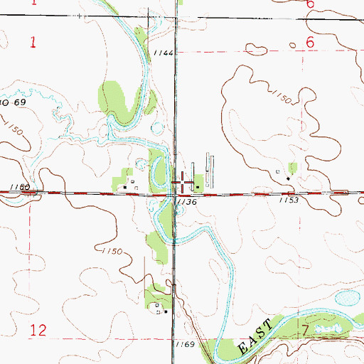 Topographic Map of Noebla Post Office (historical), IA