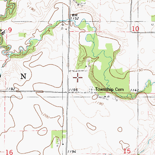 Topographic Map of Johnson's Settlement Post Office, IA