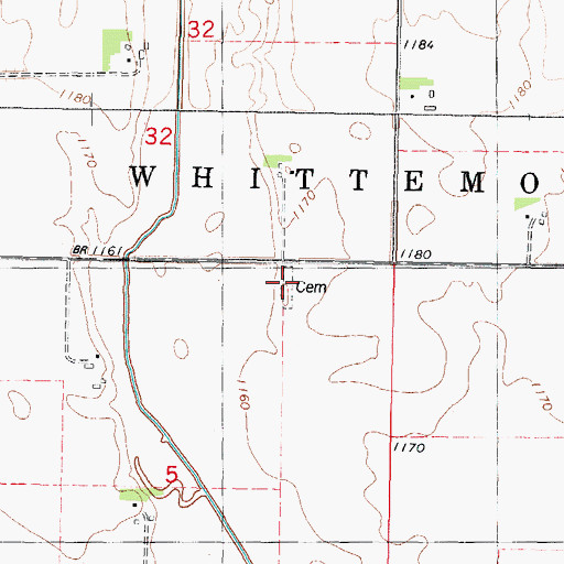 Topographic Map of Garfield Township Cemetery, IA