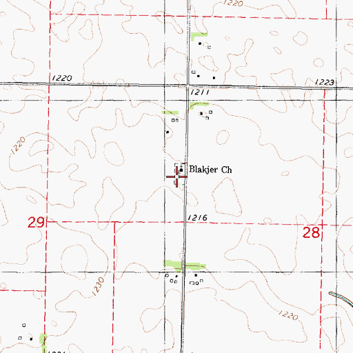 Topographic Map of Blackjar Lutheran Cemetery, IA