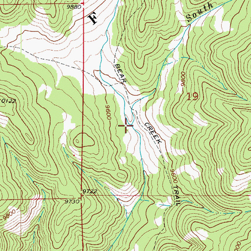 Topographic Map of North Fork Bear Creek, CO