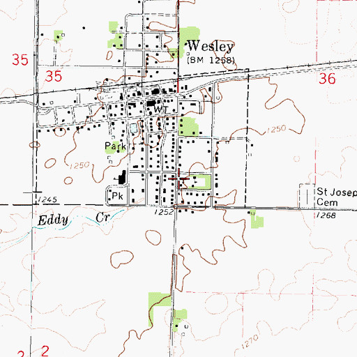 Topographic Map of Saint Joseph's Catholic Church, IA