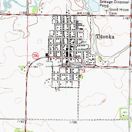 Topographic Map of Titonka (historical), IA