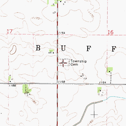 Topographic Map of Buffalo Township Cemetery, IA