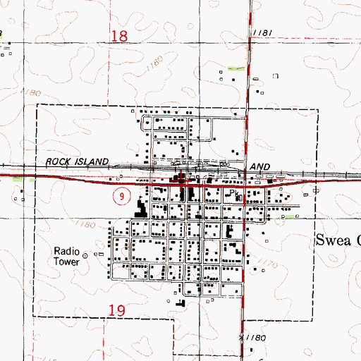 Topographic Map of North Kossuth Medical Clinic, IA
