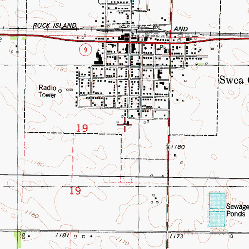Topographic Map of United Methodist Church, IA