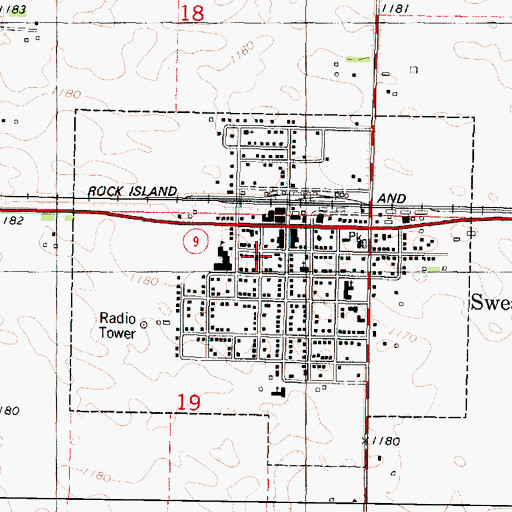 Topographic Map of First Baptist Church, IA