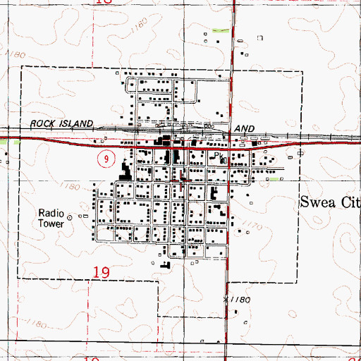 Topographic Map of Open Bible Church, IA