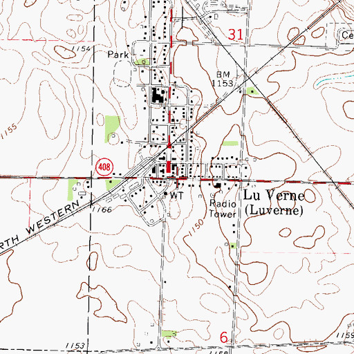 Topographic Map of Bode Cooperative Elevator, IA