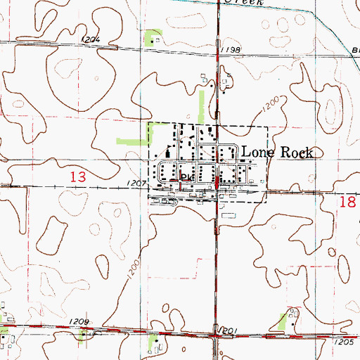 Topographic Map of Lone Rock Co-operative Exchange Elevator, IA