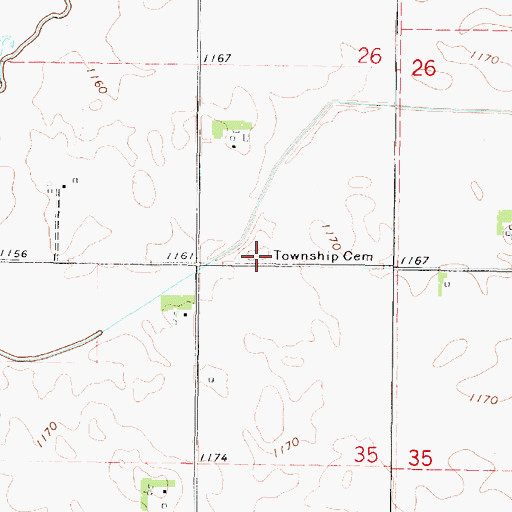 Topographic Map of German Township East Cemetery, IA