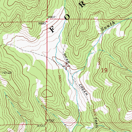 Topographic Map of Bear Creek Trail, CO