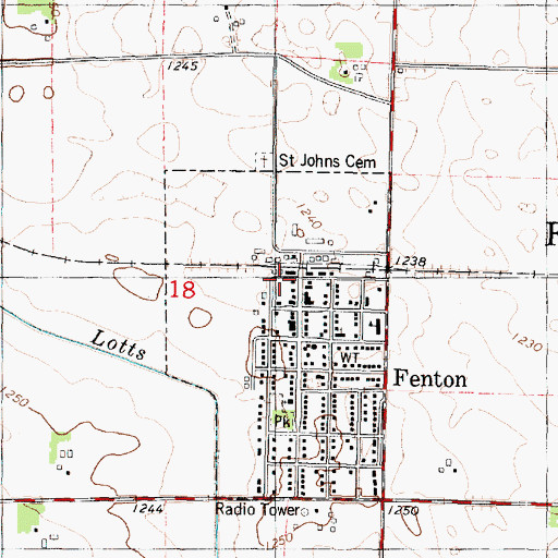 Topographic Map of Fenton Public Library, IA